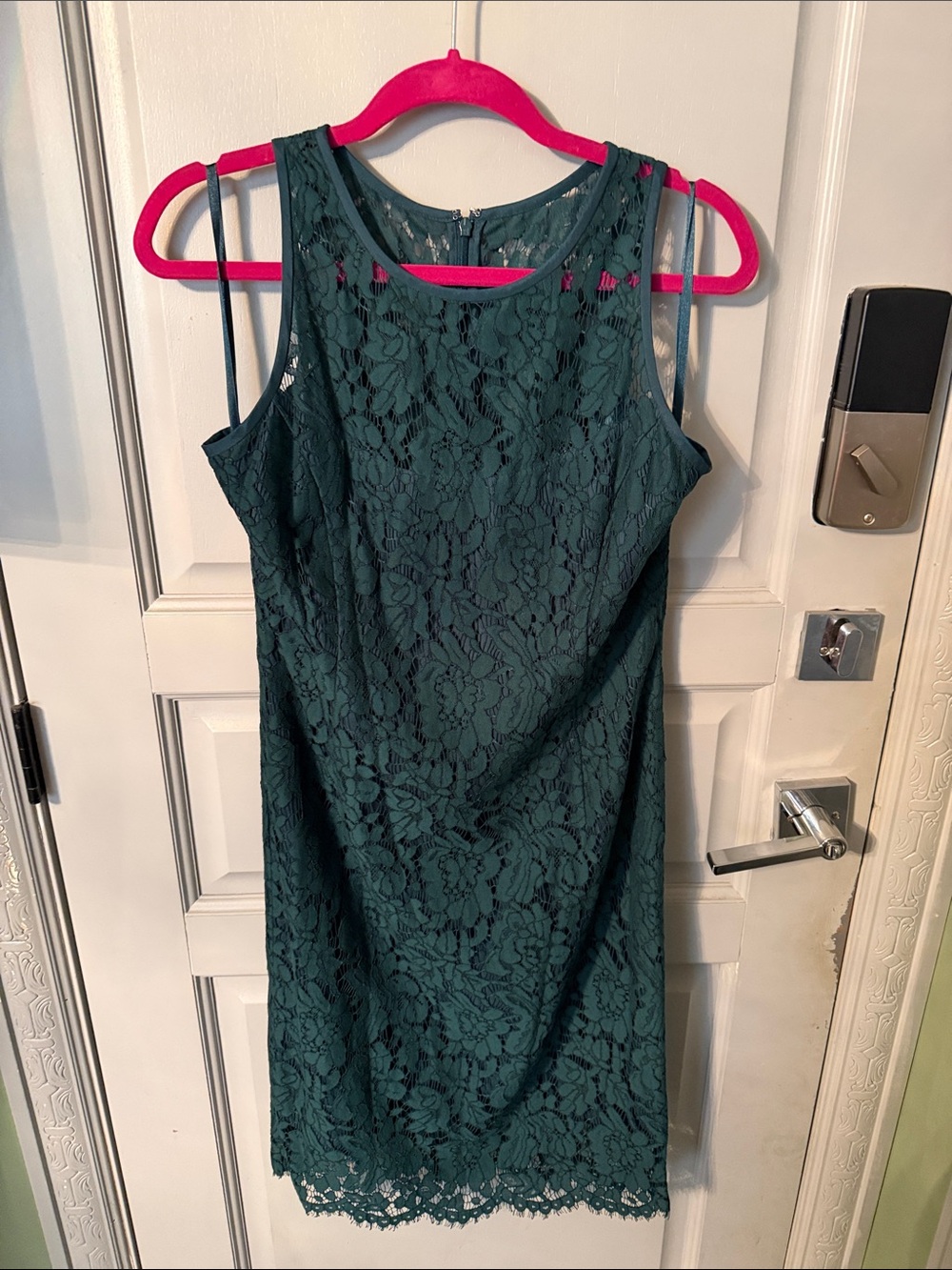 White House Black Market Teal Lace Midi Dress